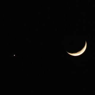 金星と三日月近影